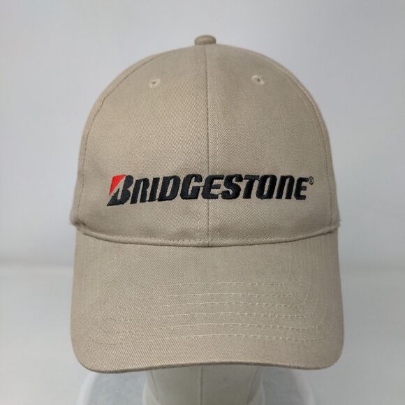 Bridgestone Firestone Slideback Hat Tan OSFA Embroidered 6 Panel - Picture 2 of 7